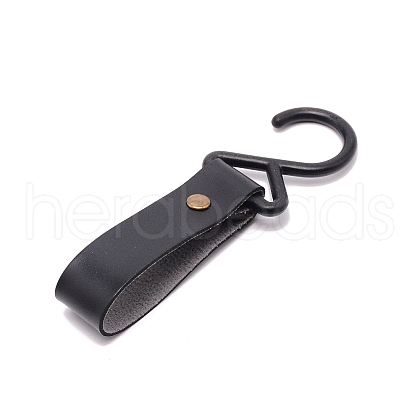 PU Leather with Plastic Carabiners Hanger Buckle Hook AJEW-WH0240-78A-1