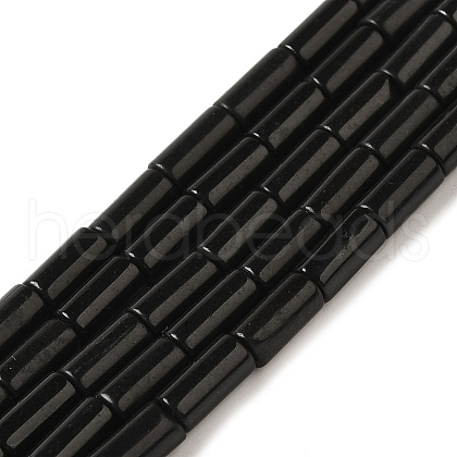 Natural Black Stone Beads Strands G-B091-A16-01-1