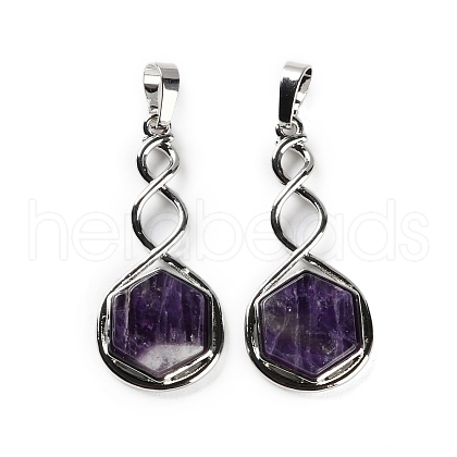 Natural Amethyst Pendants X-G-F777-05P-07-1