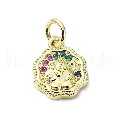 Brass Micro Pave Colorful Cubic Zirconia Pendants KK-H475-18G-01-1
