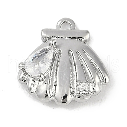 Brass Micro Pave Cubic Zirconia Charms KK-I719-34P-1