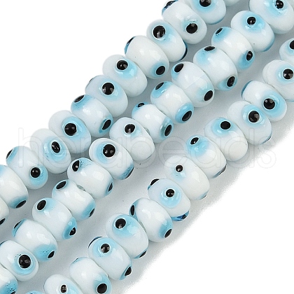 Handmade Evil Eye Lampwork Beads Strands LAMP-A007-02A-02-1