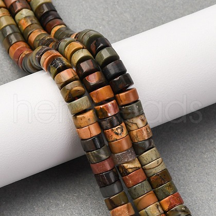 Natural Polychrome Jasper/Picasso Stone/Picasso Jasper Beads Strands G-Z006-C42-1