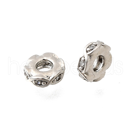Brass Micro Pave Clear Cubic Zirconia Beads KK-K300-06B-P-1