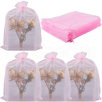 SOFPLATE 30pcs Large Organza Pouches Portable Shoes Bag Travel Storage Drawstring Bags OP-SP0001-03B-03-1