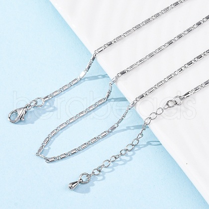 Brass Link Chain Necklaces for Women NJEW-D302-12P-1
