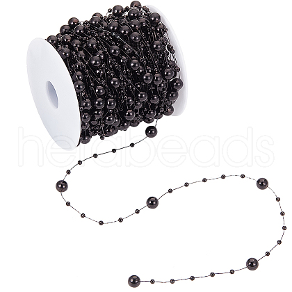 SUNNYCLUE 1 Roll Plastic Round Beaded Link Chains DIY-SC0024-96A-1