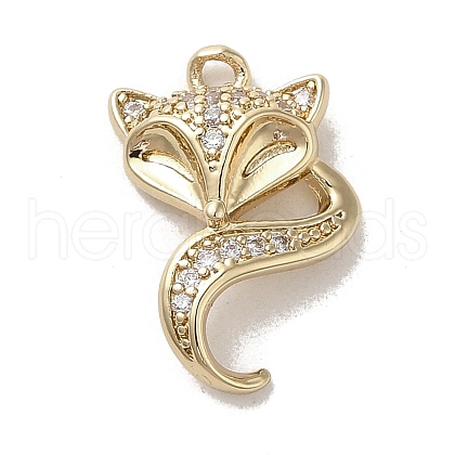 Brass Micro Pave Clear Cubic Zirconia Pendants KK-M275-43G-1