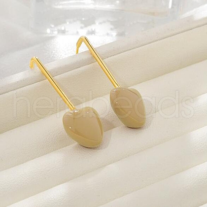 Brass Heart Dangle Stud Earrings EJEW-A121-19B-03-1