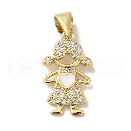Rack Plating Brass Micro Pave Cubic Zirconia Pendants KK-P272-16B-G-1