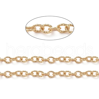 Brass Textured Cable Chains CHC-G005-10G-1