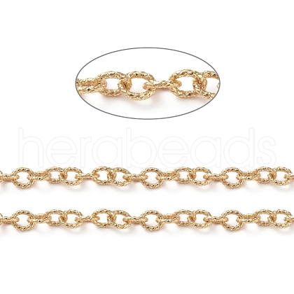 Brass Textured Cable Chains CHC-G005-10G-1