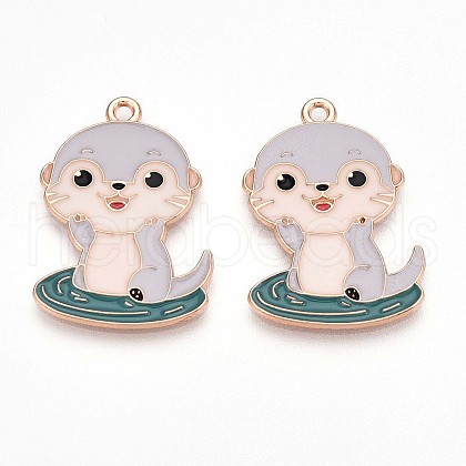 Alloy Enamel Pendants ENAM-T022-02C-01-1