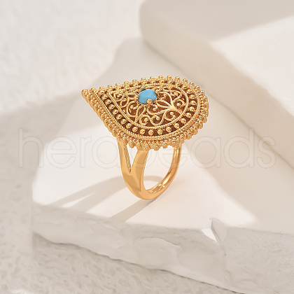Brass Micro Pave Cubic Zirconia Adjustable Finger Rings for Women TD9385-2-1