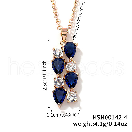 Brass Cubic Zirconia Long Tassel Pendant Necklaces for Fashionable Statement Style DV3387-4-1