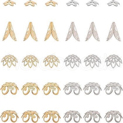 80 PCS 304 Stainless Steel Flower Bead Cap STAS-UN0004-42-1