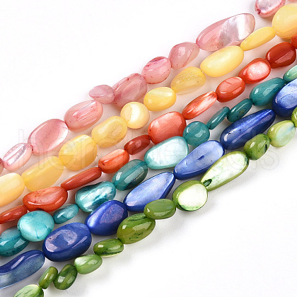 Natural White Shell Beads Strands SHEL-N036-21-1