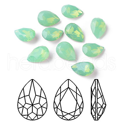 Faceted Teardrop K9 Glass Rhinestone Cabochons RGLA-I001-10x7mm-032-1