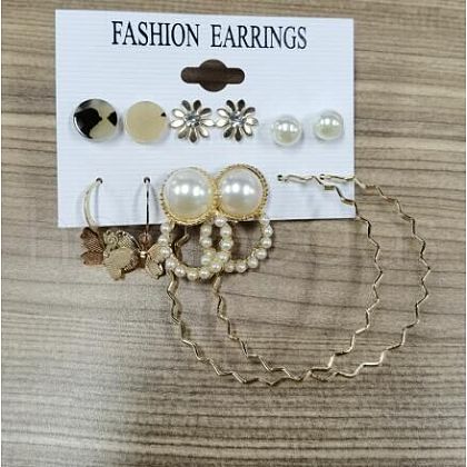 6 Pairs Alloy Earring Sets WGC7E5F-13-1
