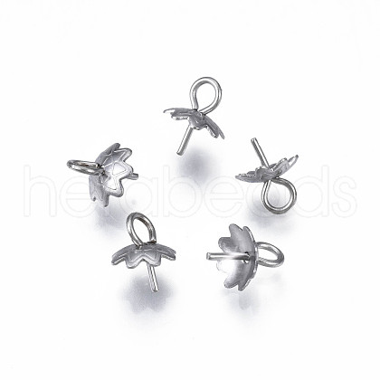 304 Stainless Steel Cup Peg Bails Pendants STAS-S057-55-1