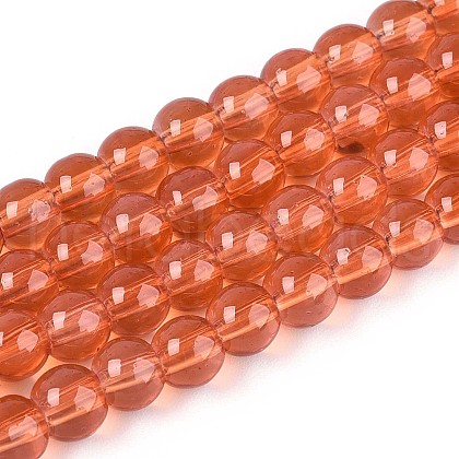 Baking Painted Glass Beads Strands DGLA-Q023-6mm-DB28-1