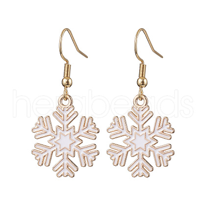Christmas Theme Alloy Enamel Dangle Earrings EJEW-JE05830-05-1