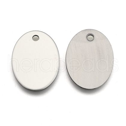 201 Stainless Steel Oval Stamping Blank Tag Pendants STAS-S031-04-1