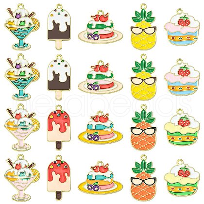 40Pcs 10 Styles Alloy Enamel Pendants ENAM-CJ0003-95-1