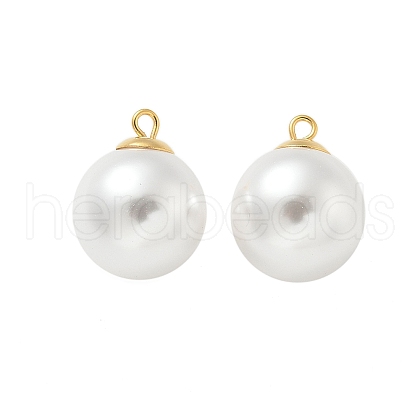 Plastic Imitation Pearl Beads Pendants STAS-Z009-02F-G-1