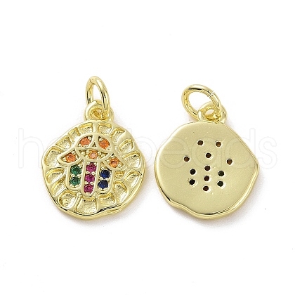 Brass Micro Pave Cubic Zirconia Charms KK-E068-VF087-1