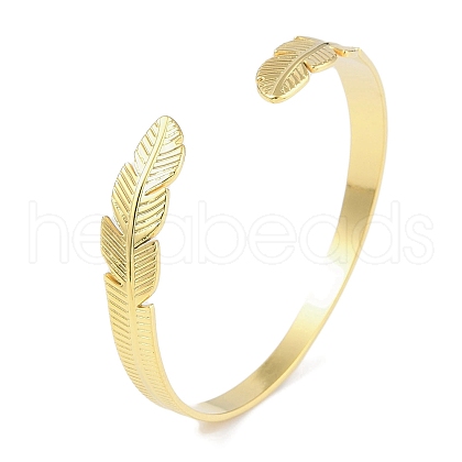 304 Stainless Steel Open Cuff Bangles for Women BJEW-C071-10G-1