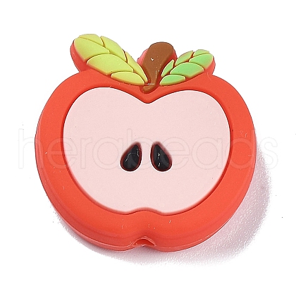 Apple Food Grade Eco-Friendly Silicone Focal Beads SIL-B001-02A-1