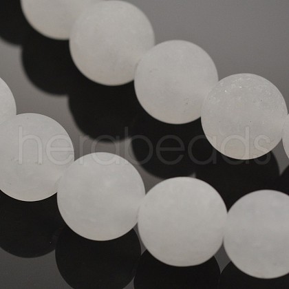 Natural White Jade Round Beads Strands G-D662-6mm-1