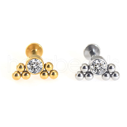316L Surgical Stainless Steel & G23 Titanium Crystal Rhinestone Labrets for Women Men WG3A239-65-1