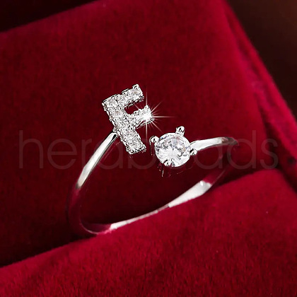 Brass & Cubic Zirconia Cuff Rings WG53F6D-06-1