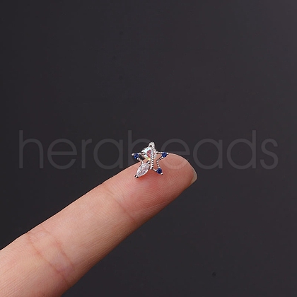 Brass Micro Pave Cubic Zirconia Cartilage Earrings WGF347E-03-1