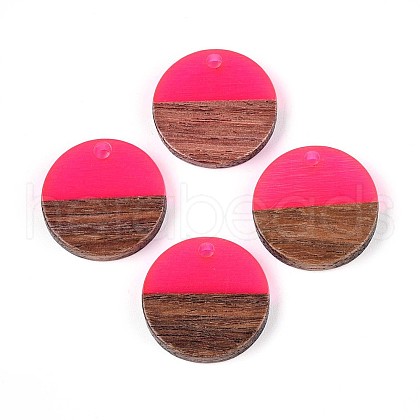 Resin & Walnut Wood Pendants RESI-T057-41A-1