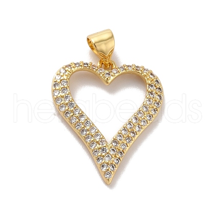 Rack Plating Brass Micro Pave Cubic Zirconia Pendants KK-A160-04G-1