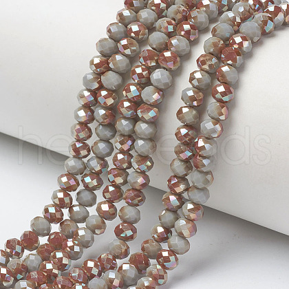 Electroplate Opaque Solid Color Glass Beads Strands EGLA-A034-P4mm-J02-1