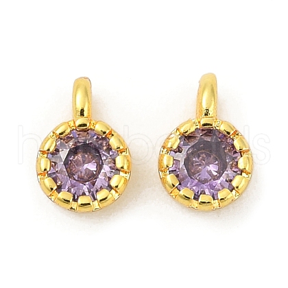 Brass Pave Cubic Zirconia Pendants KK-H204-03G-03-1