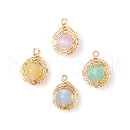 Natural Selenite Pendants PALLOY-TA00211-01-1