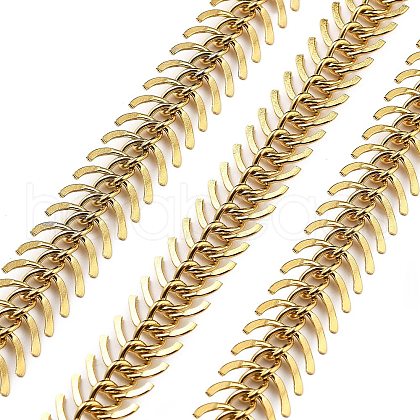304 Stainless Steel Fishbone Chains STAS-NH0001-03G-1