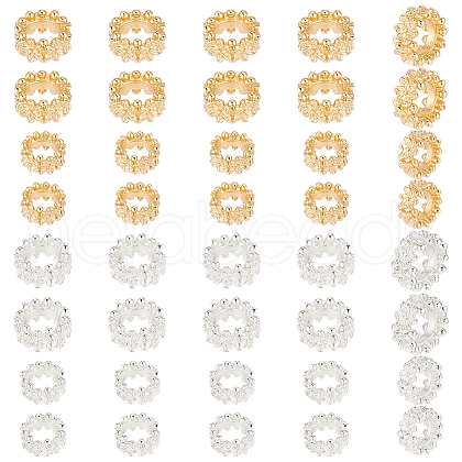   40Pcs 4 Style Eco-Friendly Rack Plating Brass Beads KK-PH0006-20-1