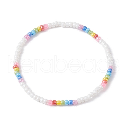 Glass Seed Beaded Stretch Bracelets BJEW-JB09975-02-1