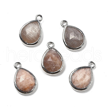 Natural Sunstone Faceted Pendants G-U019-05P-10-1