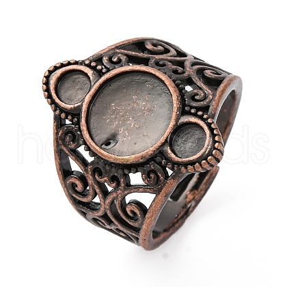 Brass Open Cuff Ring Components KK-U074-14R-1