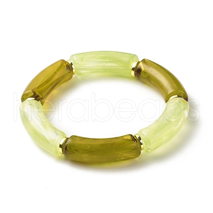 Acrylic Tube Beaded Stretch Bracelets BJEW-JB07762-02-1
