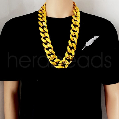 Unisex Thick CCB Plastic Cuban Link Chains Necklaces NJEW-V006-02G-1