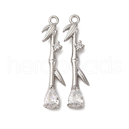 Brass Micro Pave Clear Cubic Zirconia Pendants KK-Z112-27P-1