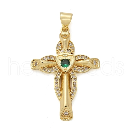 Brass Micro Pave Cubic Zirconia Pendants KK-M319-26G-06-1